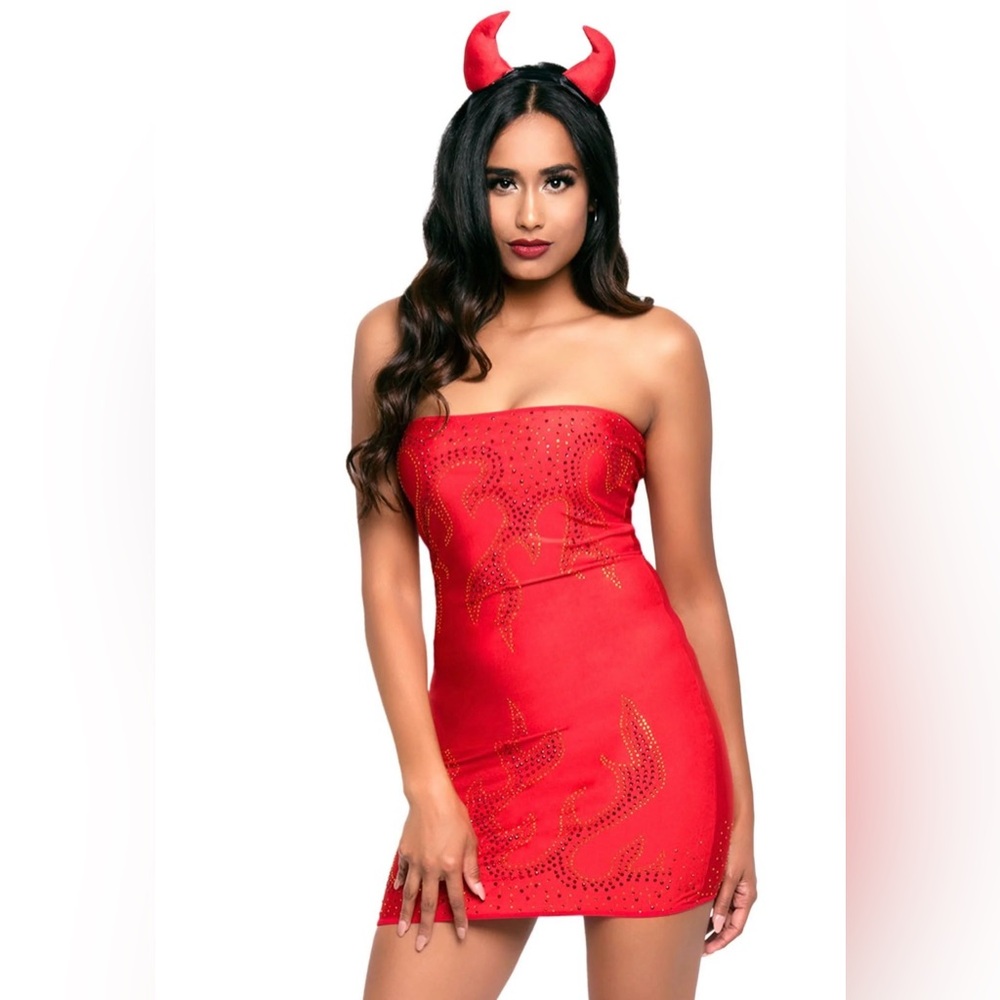 Leg Avenue- Bedazzled Devil Costume -3 PC. Size S/M